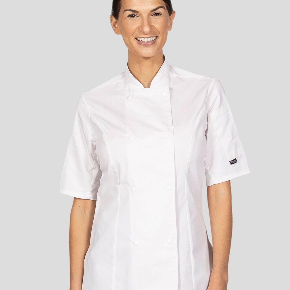Ladies' Short Sleeve Fitted Chef's Jacket Thumbnail